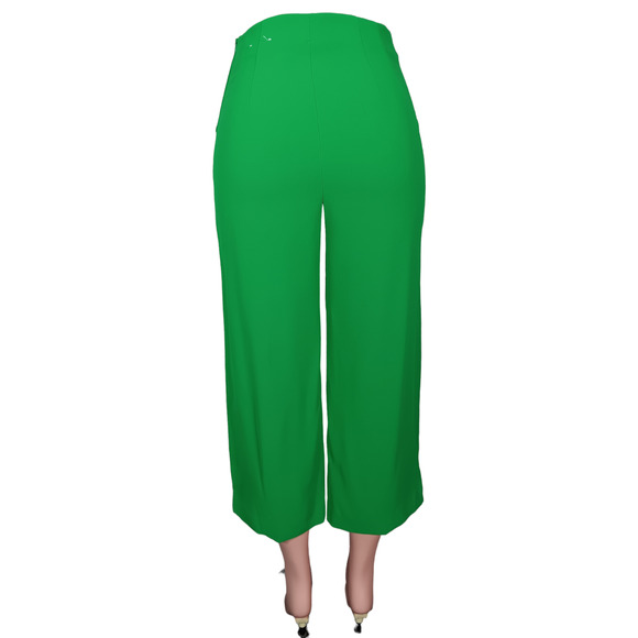 Express Culottes Pants Size 2R Green Wrap Attached Belt High Rise Side Zipper - Picture 5 of 9